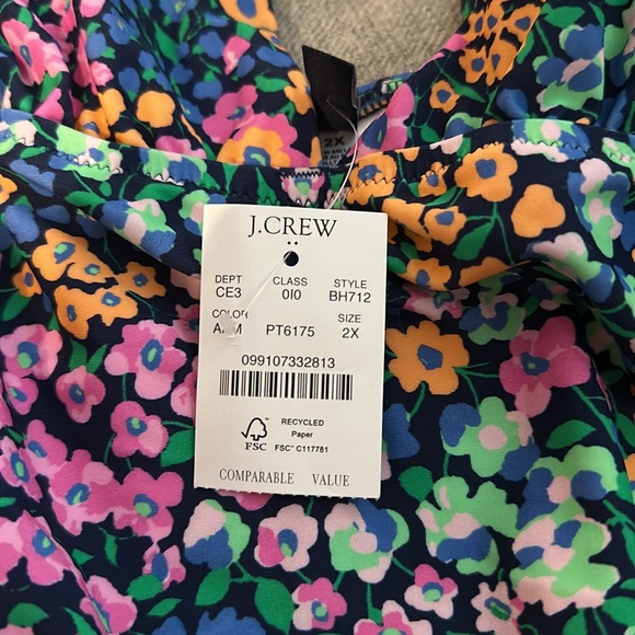 JCrew Ruched Plunging One Piece - Picture 2 of 3